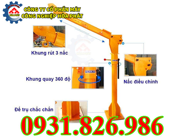 Đặc điểm cấu tạo chi tiết của cẩu xoay khung ô tô.