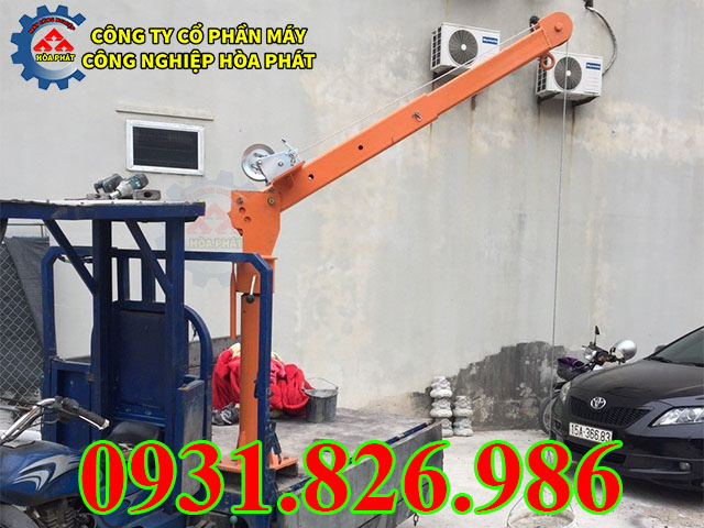 Khung cẩu xoay 360 độ 500kg lắp trên ô tô, xe 3 bánh.