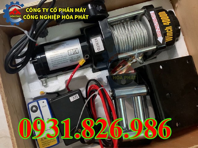 Tời điện ắc quy 12V 4000lbs hàng nhập khẩu.