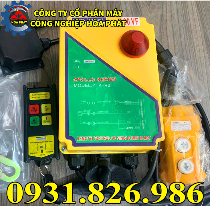 Bộ điều khiển từ xa khởi động từ lắp cho tời điện đa năng tốc nhanh.